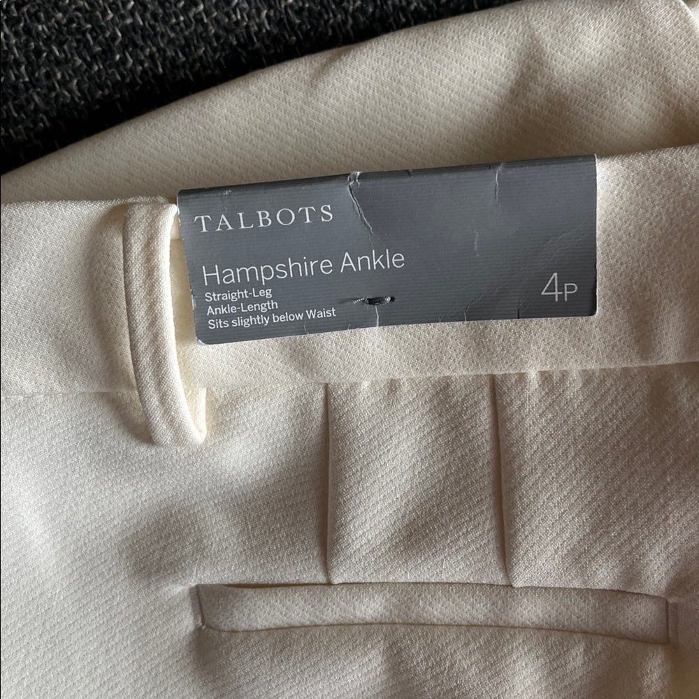 Talbots Hampshire Elegant Cream Pants - Picture 3 of 6